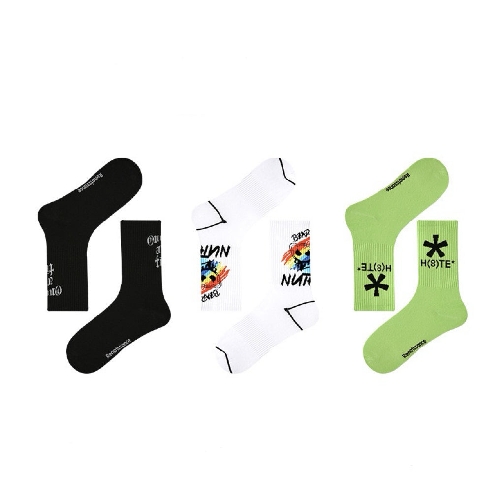 3-Pack Street Graffiti Socks