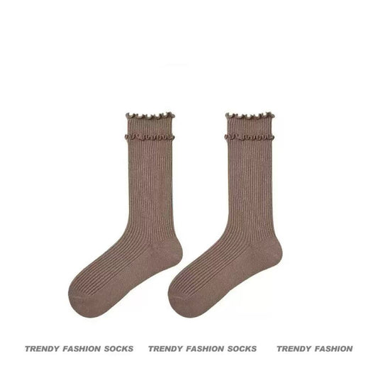 3-Pack Solid Color Lace Socks