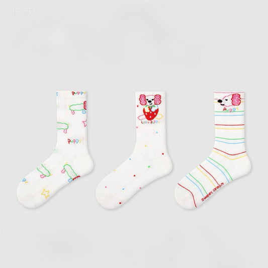 3-Pack Animal-Print Cute Socks