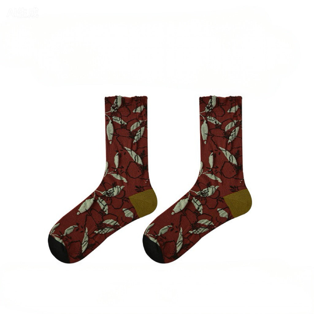 1-Pack Retro Relief Patterned Socks