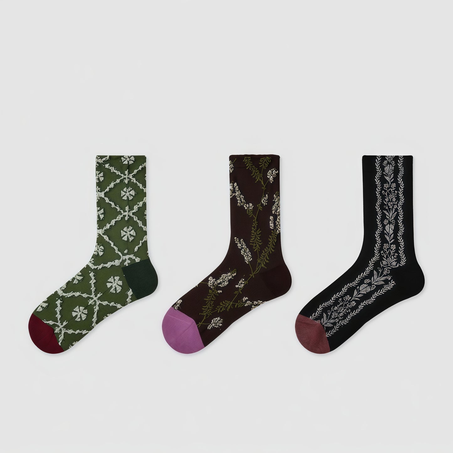 3-Pack New Chinese Ink Painting Socks