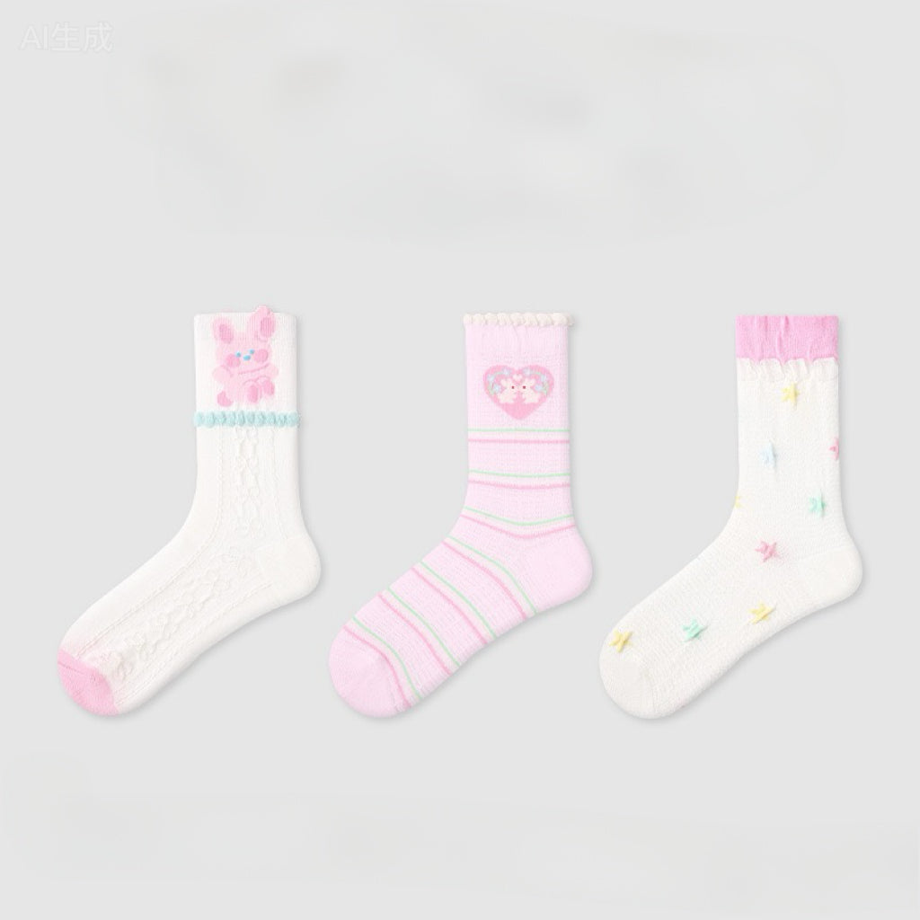 3-Pack Animal-Print Cute Socks