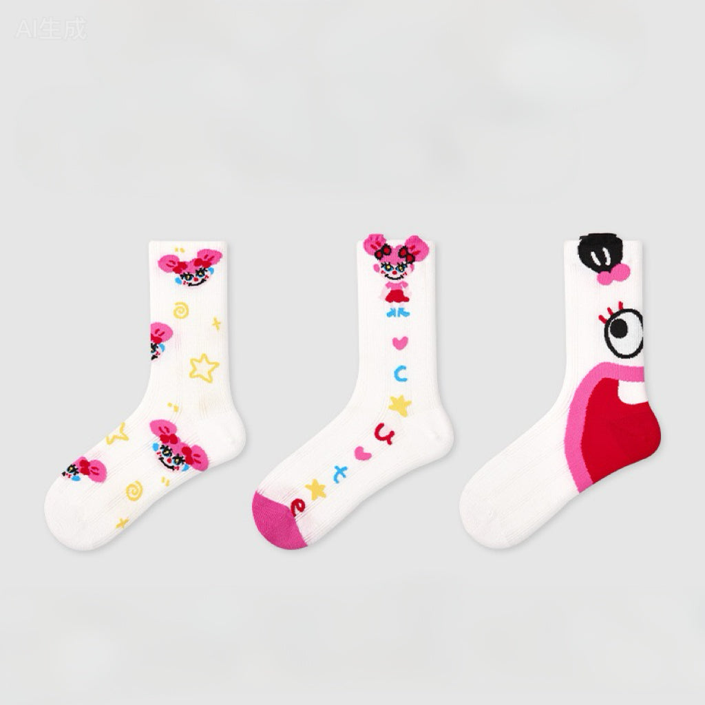 3-Pack Animal-Print Cute Socks