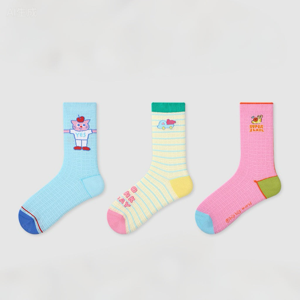 3-Pack Animal-Print Cute Socks