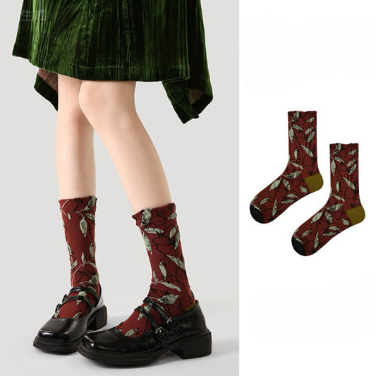 1-Pack Retro Relief Patterned Socks