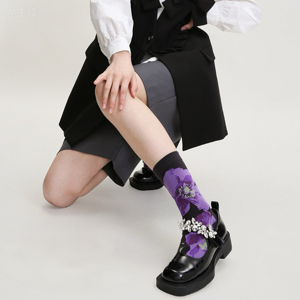 3-Pack Embossed Mid-Calf Socks