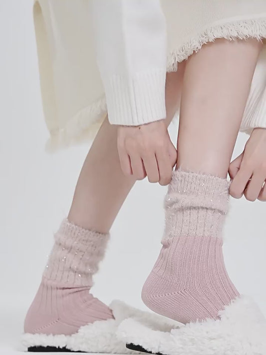 2-Pack Soft Mink-like velvet Socks